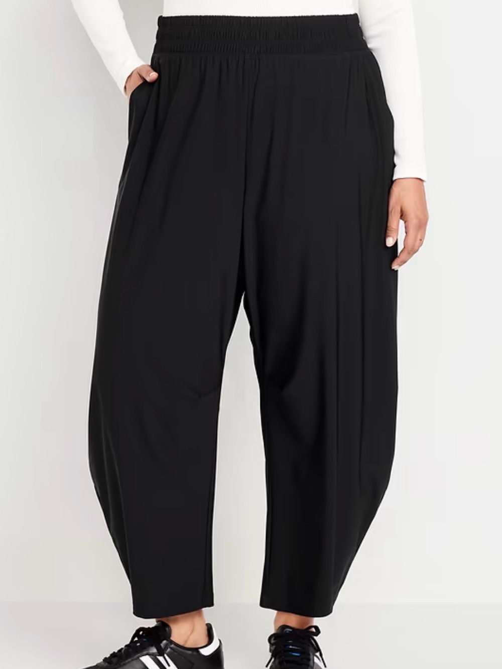 High-Waisted SleekTech Barrel Ankle Pants Black XXL TALL